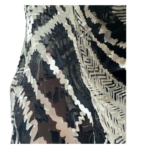 St John Sleeveless Blouse Womens Large Silk Cowl Neck Neutral Sheer Champagne - Picture 4 of 12